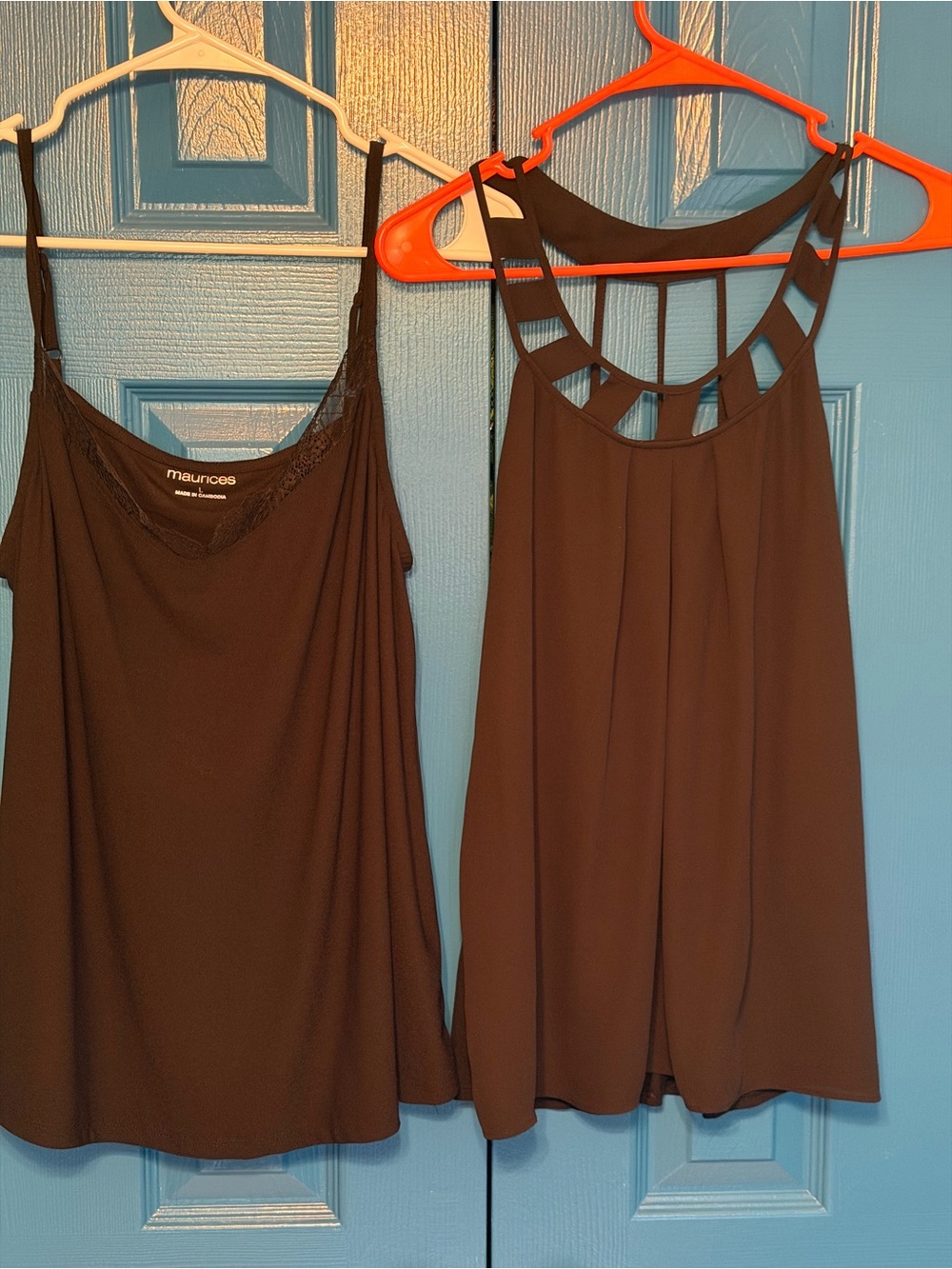 Maurices Black Double Cami Pack - Lace Trim & Strappy Back
